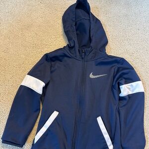 Nike Zip-Up Hoodie, Blue and White, Youth Small